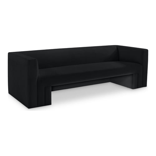 Henson 89.5" Velvet Upholstered Sofa in Black