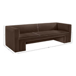 Henson 89.5" Velvet Upholstered Sofa in Brown