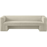 Henson 89.5" Velvet Upholstered Sofa in Cream
