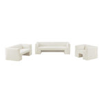 Henson 89.5" Velvet Upholstered Sofa in Cream