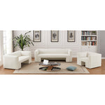 Henson 89.5" Velvet Upholstered Sofa in Cream