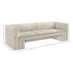 Henson 89.5" Velvet Upholstered Sofa in Cream