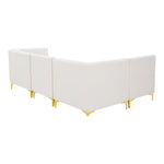 Alina 91" Velvet Upholstered 4pc. Modular Sectional in Cream