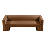 Henson 89.5" Velvet Upholstered Sofa in Saddle