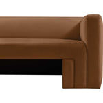 Henson 89.5" Velvet Upholstered Sofa in Saddle