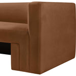 Henson 89.5" Velvet Upholstered Sofa in Saddle