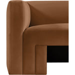 Henson 89.5" Velvet Upholstered Sofa in Saddle