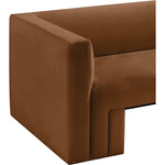 Henson 89.5" Velvet Upholstered Sofa in Saddle