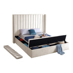 Kiki Velvet Upholstered Queen Bed (3 Boxes) in Cream