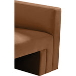 Henson 89.5" Velvet Upholstered Sofa in Saddle