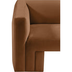 Henson 89.5" Velvet Upholstered Sofa in Saddle