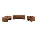 Henson 89.5" Velvet Upholstered Sofa in Saddle