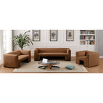 Henson 89.5" Velvet Upholstered Sofa in Saddle