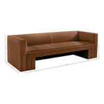 Henson 89.5" Velvet Upholstered Sofa in Saddle