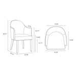 Hillman Vegan Leather and Velvet Wood Armchair in Light Gray