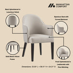 Hillman Vegan Leather and Velvet Wood Armchair in Light Gray