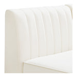 Alina 91" Velvet Upholstered 4pc. Modular Sectional in Cream
