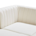 Alina 91" Velvet Upholstered 4pc. Modular Sectional in Cream