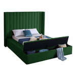 Kiki Velvet Upholstered Queen Bed (3 Boxes) in Green