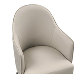Hillman Vegan Leather and Velvet Wood Armchair in Light Gray