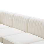 Alina 91" Velvet Upholstered 4pc. Modular Sectional in Cream