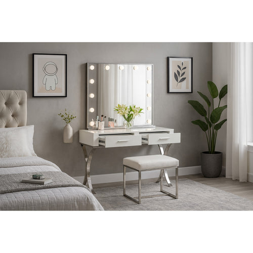 Hollywood Lighted Mirror in Chrome