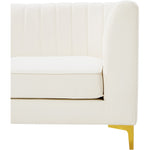 Alina 91" Velvet Upholstered 4pc. Modular Sectional in Cream