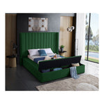 Kiki Velvet Upholstered Queen Bed (3 Boxes) in Green