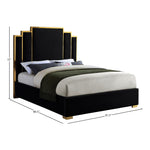 Hugo Velvet Upholstered King Bed in Black