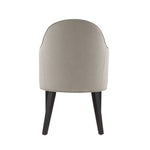 Hillman Vegan Leather and Velvet Wood Armchair in Light Gray