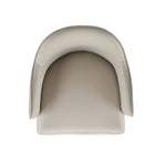 Hillman Vegan Leather and Velvet Wood Armchair in Light Gray