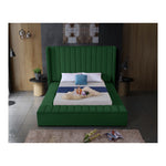 Kiki Velvet Upholstered Queen Bed (3 Boxes) in Green