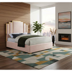 Hugo Velvet Upholstered King Bed in Pink