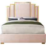 Hugo Velvet Upholstered King Bed in Pink