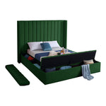 Kiki Velvet Upholstered Queen Bed (3 Boxes) in Green