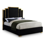 Hugo Velvet Upholstered Queen Bed in Black