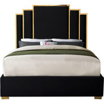 Hugo Velvet Upholstered Queen Bed in Black