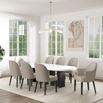 Hillman Vegan Leather and Velvet Wood Armchair in Light Gray