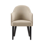 Hillman Vegan Leather and Velvet Wood Armchair in Sand