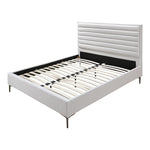 Hunter Linen Textured Fabric Upholstered King Bed in Cream