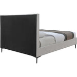 Hunter Linen Textured Fabric Upholstered Queen Bed in Cream