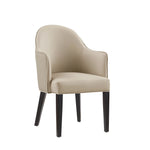 Hillman Vegan Leather and Velvet Wood Armchair in Sand