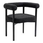 Hyatt Boucle Fabric Upholstered Dining Chair in Black