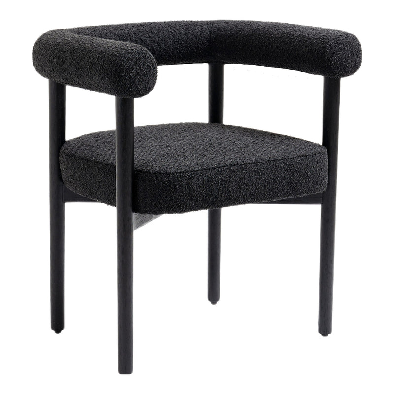 Hyatt Boucle Fabric Upholstered Dining Chair in Black