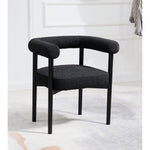 Hyatt Boucle Fabric Upholstered Dining Chair in Black