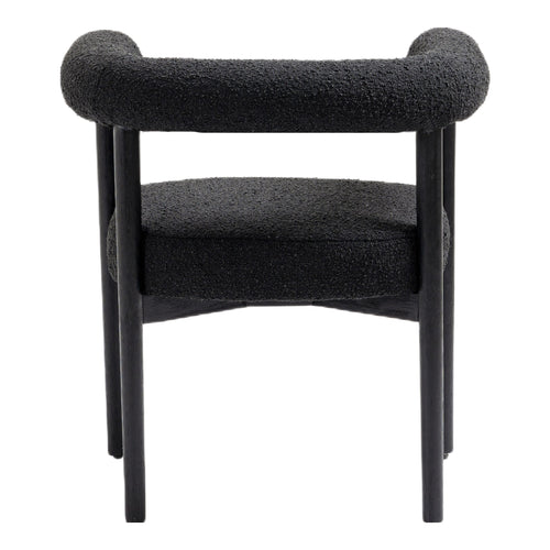 Hyatt Boucle Fabric Upholstered Dining Chair in Black