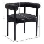 Hyatt Boucle Fabric Upholstered Dining Chair in Black