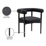 Hyatt Boucle Fabric Upholstered Dining Chair in Black