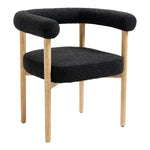 Hyatt Boucle Fabric Upholstered Dining Chair in Black