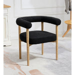 Hyatt Boucle Fabric Upholstered Dining Chair in Black